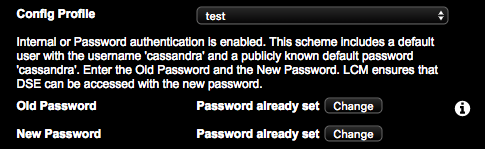 Password already set fields of Edit Cluster dialog