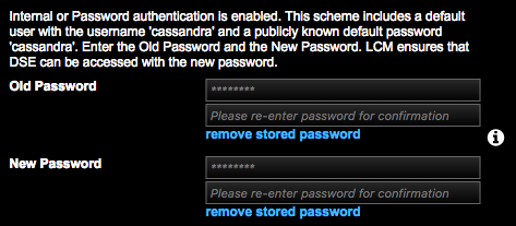 Remove stored password fields of Edit Cluster dialog