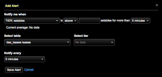 Alert on a storage tier