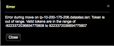 Token out of range response with valid range provided
