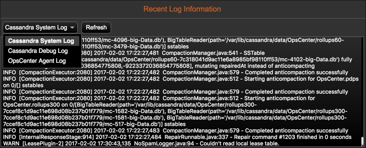 Recent Log Information