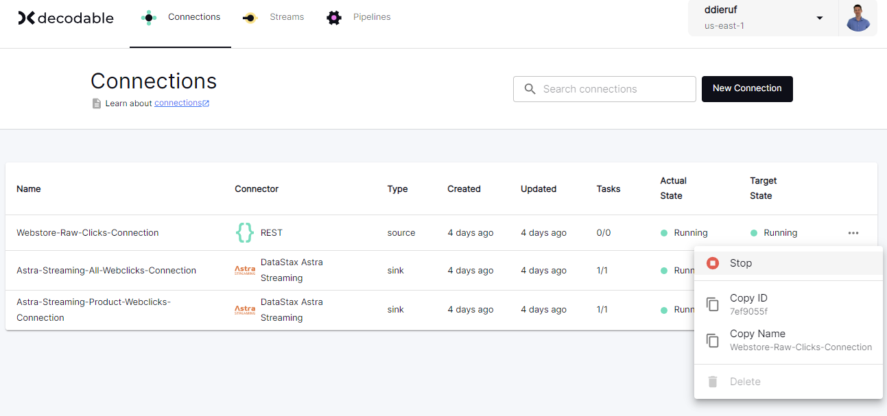 Stop decodable connection