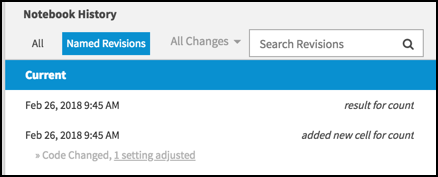 view namedChgs notebook history